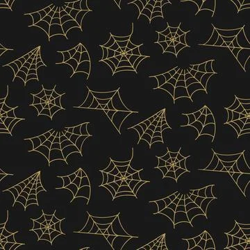 Spider Web Halloween Trap. Cobweb Seamless Pattern 스톡 일러스트