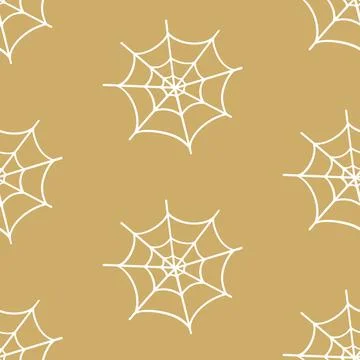 Spider Web Halloween Trap. Cobweb Seamless Pattern Stock Illustration
