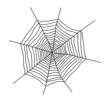 Spider web hand drawn Halloween illustration Stock Illustration