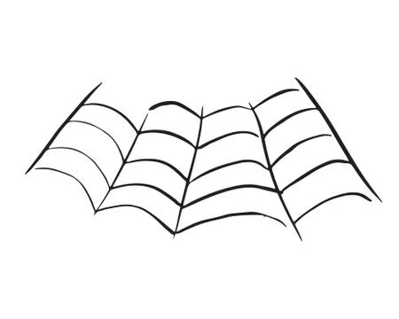 Spider web Hand drawn sketched web vector illustration isolated on white back Illustrazione stock