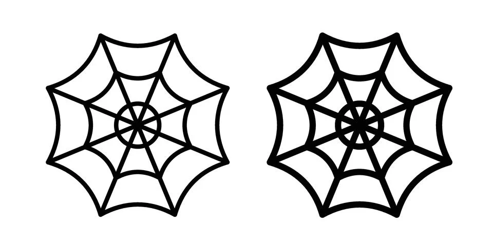 Spider web icon bundle for website design projects Stock Illustration