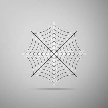 Spider web icon isolated on grey background. Cobweb sign. Flat design. Vector Stock Illustration