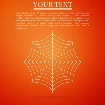 Spider web icon isolated on orange background. Cobweb sign. Flat design. Vector 库存插图
