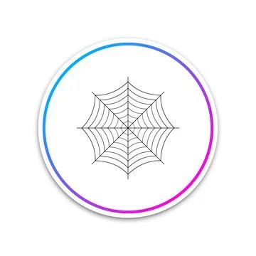 Spider web icon isolated on white background. Cobweb sign. Circle white button Stock Illustration