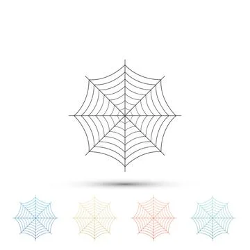 Spider web icon isolated on white background. Cobweb sign. Set elements in Stock-Illustration