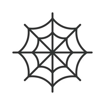 Spider web icon in line design. Spider web, halloween, spooky, nature, insect Stock Illustration