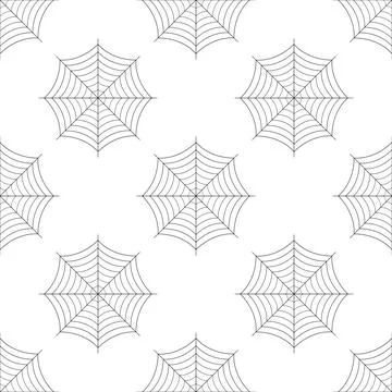 Spider web icon seamless pattern on white background. Cobweb sign. Flat design 스톡 일러스트