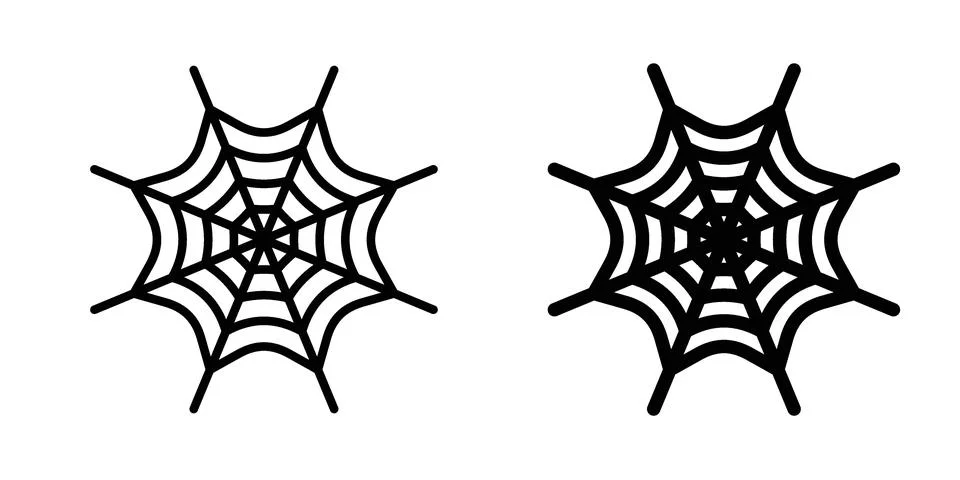 Spider web icon vector concepts, line and silhouette style イラスト素材