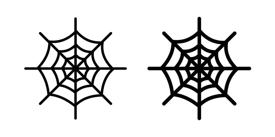 Spider web icon vectors. Illustrations in black イラスト素材