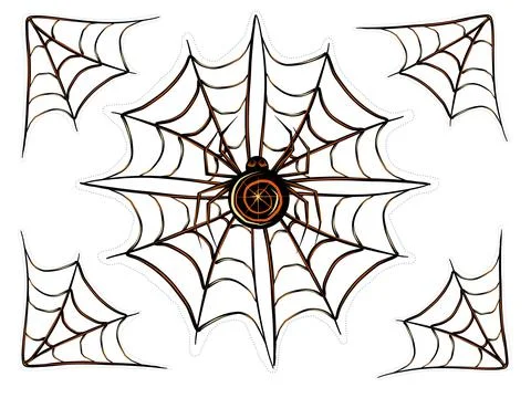 SPIDER ON WEB Illustrazione stock
