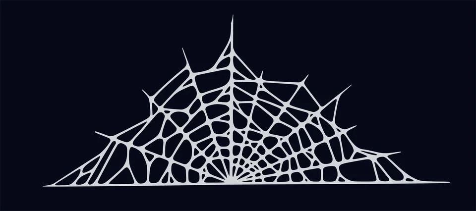 Spider web isolated on black background. Spooky Halloween cobweb. Vector Stock Illustration