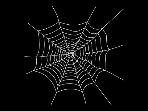 Spider web Isolated on a black background Stock Illustration