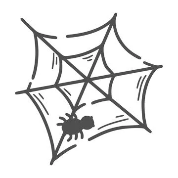 Spider web isolated doodle illustration Stock Illustration