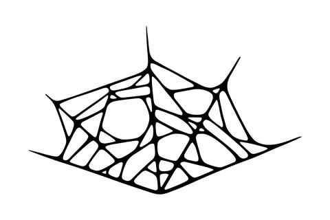 Spider web isolated on white background. Spooky Halloween cobweb. Vector Stock-Illustration