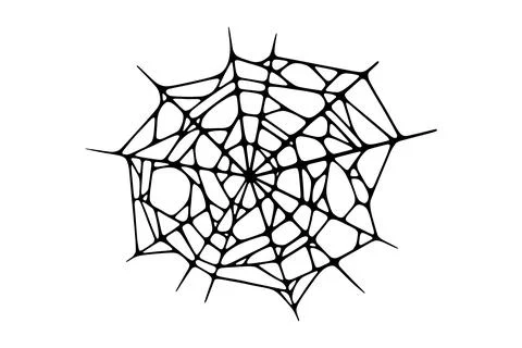 Spider web isolated on white background. Spooky Halloween cobweb. Vector Stock Illustration