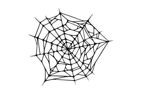 Spider web isolated on white background. Spooky Halloween cobweb. Vector Stock Illustration