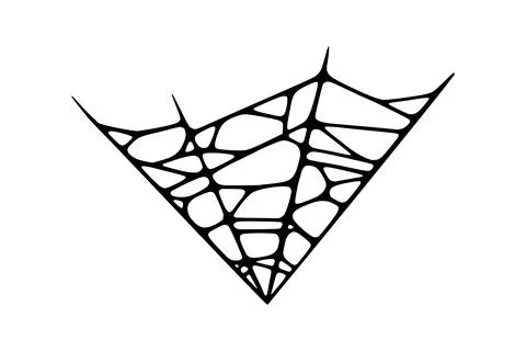 Spider web isolated on white background. Spooky Halloween cobweb. Vector Stock Illustration