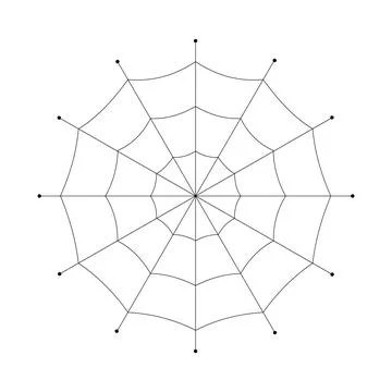 Spider web isolated on white background. Line art Stock Illustration