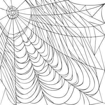 Spider web isolated on white background. Realistic hand Stock Illustration