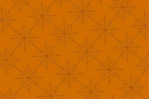 Spider web isolation on orange background halloween Illustrazione stock