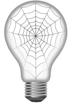Spider web in the light bulb Stock Illustration