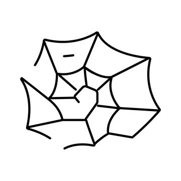 Spider web line art drawing for halloween spooky themes Illustrazione stock