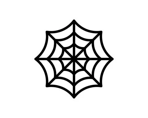 Spider Web Minimalistic Flat Line Outline Stroke Icon Pictogram Symbol Stock Illustration