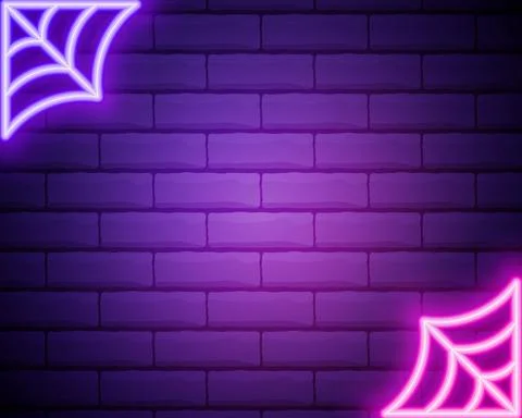 Spider web neon icon. Elements of Halloween set. Simple icon for websites, we Stock-Illustration