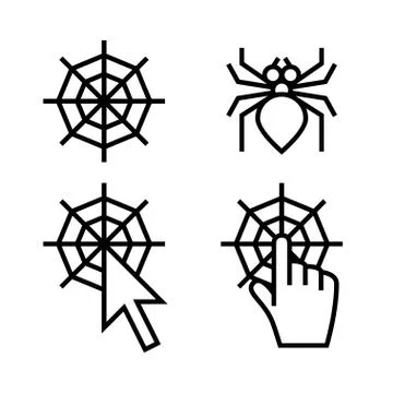 Spider web networking icons Stock Illustration
