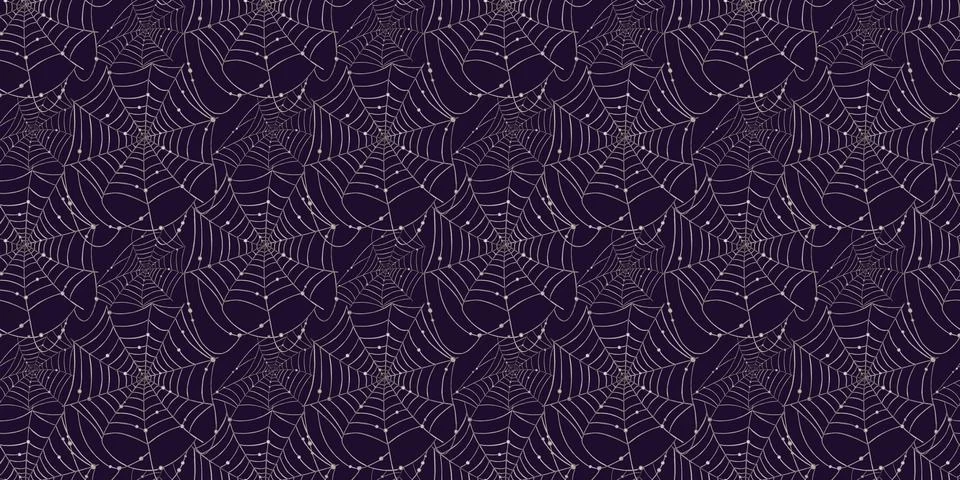 Spider web pattern black thin pattern on a blue watercolor background Stock Illustration
