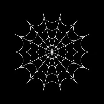 Spider web pattern for Halloween party. Scary spider web. Spooky white cobweb Stock Illustration