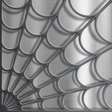 Spider web pattern on a textured metallic background. Stock Illustration