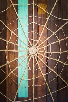 Spider web from rope Stock Photos