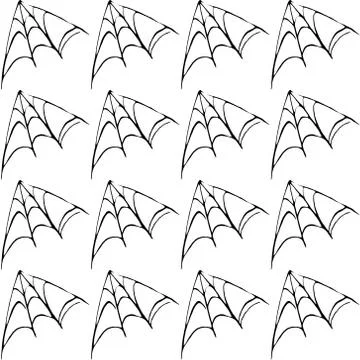 Spider web seamless hand drawn pattern. White black orange background. Hallow Illustrazione stock