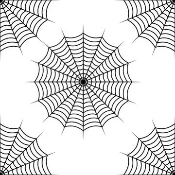 Spider web seamless pattern design isolated on white background Stock Illustration