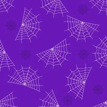 Spider web seamless pattern. Halloween texture perfect for gift wrapping, h.. Stock Illustration