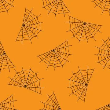 Spider web seamless pattern. Halloween texture perfect for gift wrapping, h.. Stock Illustration