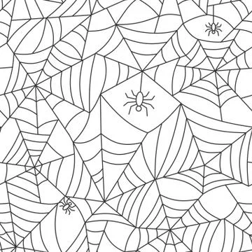 Spider web seamless pattern Stock Illustration