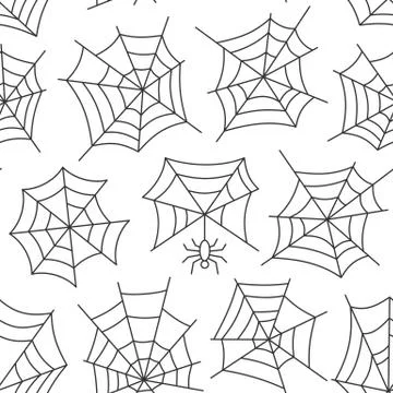 Spider web seamless pattern Stock Illustration