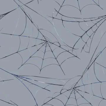 Spider web seamless pattern. Natural cobweb Hand painted in watercolor Halloween Stock Illustration