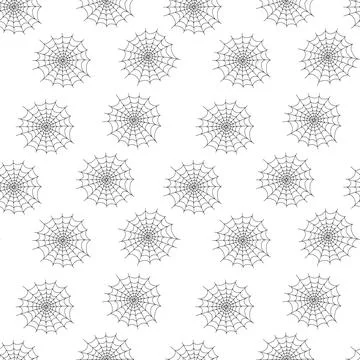 Spider web seamless pattern simple doodle vector illustration for Halloween p Illustrazione stock