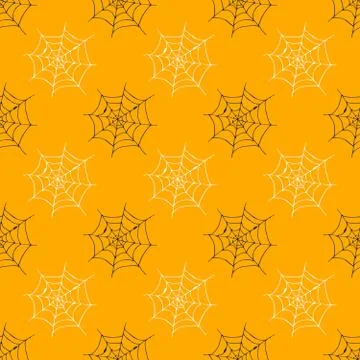 Spider web seamless pattern vector illustration. Hand drawn sketched web back Illustrazione stock