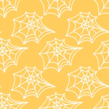Spider web seamless pattern. Vector illustration isolated on white background Stock Illustration