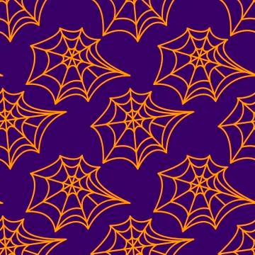 Spider web seamless pattern. Vector illustration isolated on white background Stock Illustration