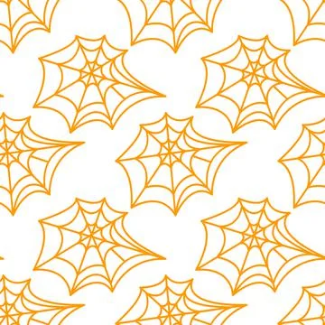 Spider web seamless pattern. Vector illustration isolated on white background Ilustración de archivo