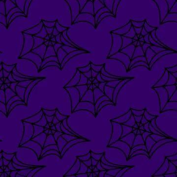 Spider web seamless pattern. Vector illustration isolated on white background Stock Illustration