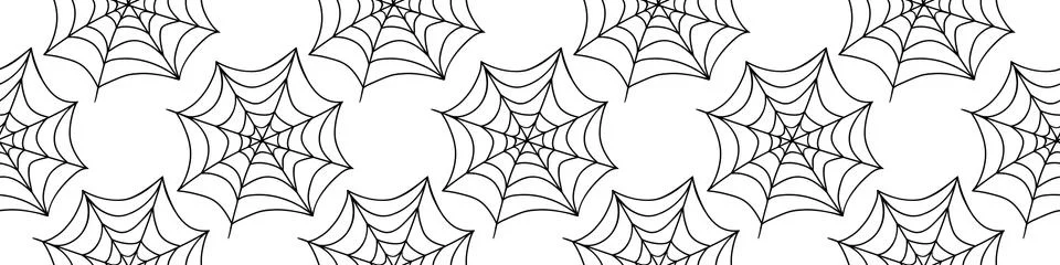 Spider web seamless pattern. Vector illustration isolated on white background Stock Illustration