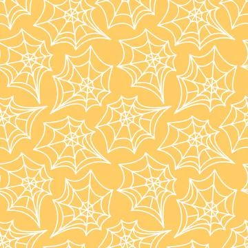 Spider web seamless pattern. Vector illustration isolated on white background Stock Illustration