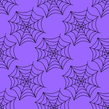 Spider web seamless pattern. Vector illustration isolated. Halloween texture Illustrazione stock