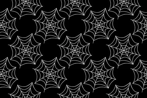 Spider web seamless pattern. Vector illustration isolated. Halloween texture Stock Illustration